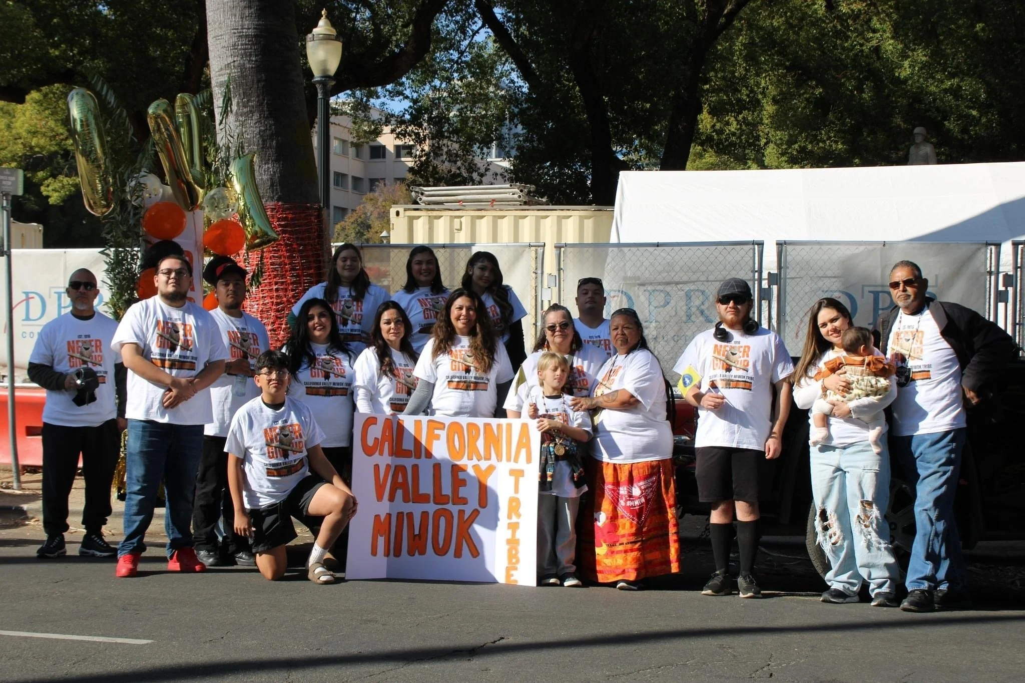 California Valley Miwok Tribe citizens at the Native American Heritage Parade, Sacramento